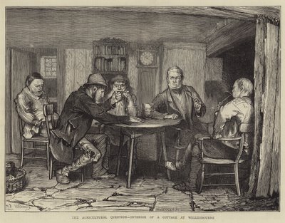 The Agricultural Question, Interior of a Cottage at Wellesbourne by William III Bromley